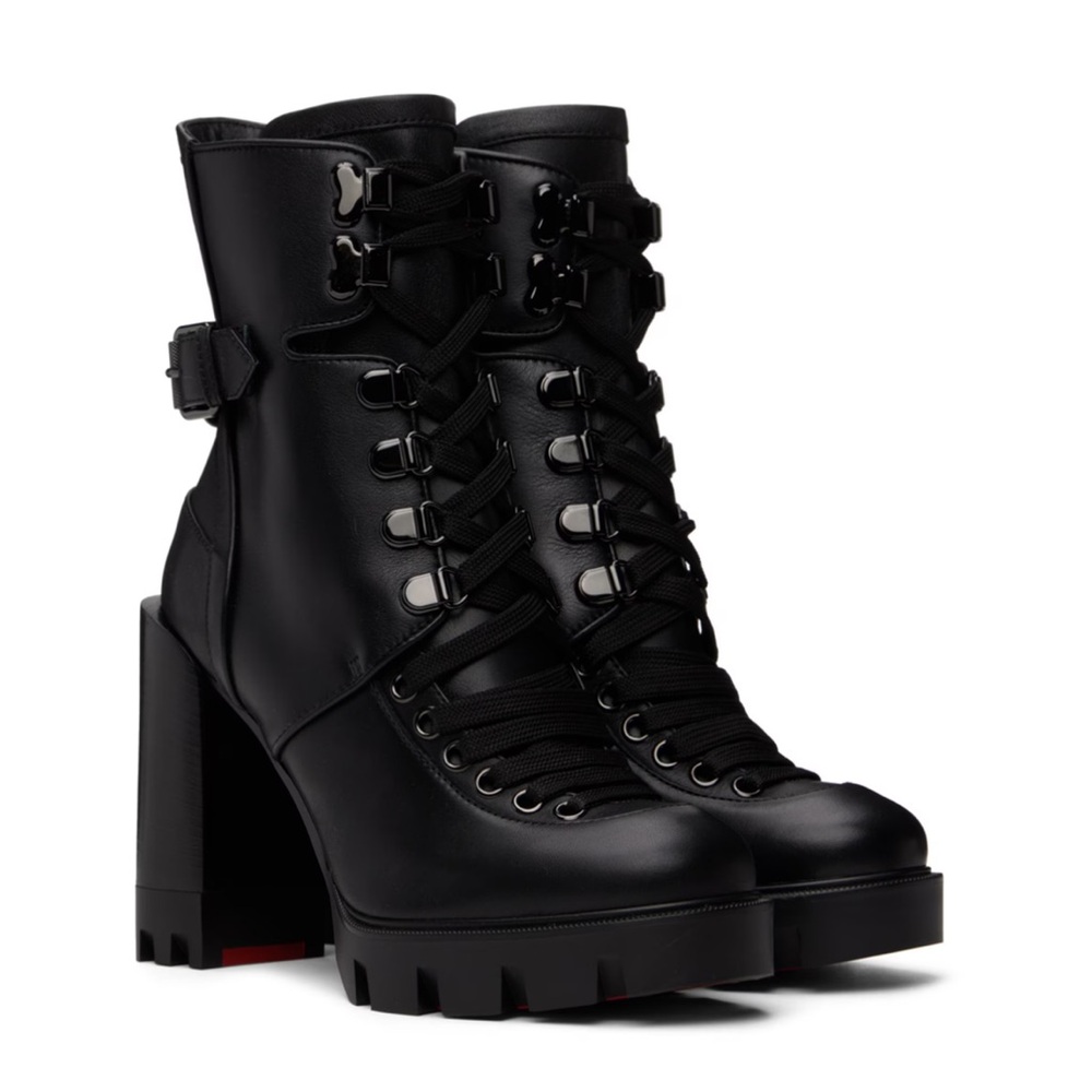 Christian louboutin Macademia 100mm calf combat booties